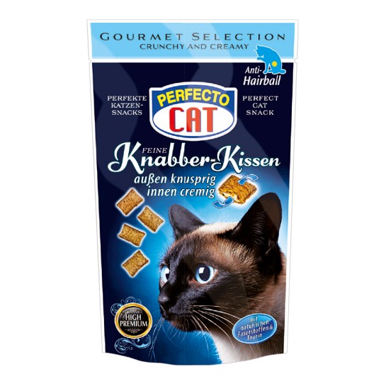 Perfecto cat Knabber-Kissen anti-hairball, traškios pagalvėlės skatinančios plaukų pasišalinimą